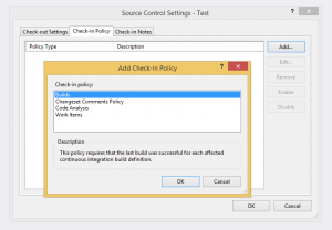 Visual Studio Online Check-In Policies