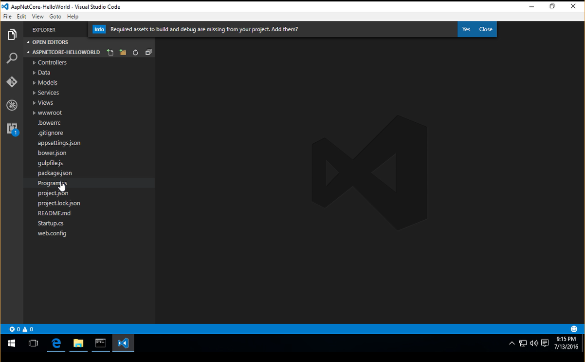 Debugging C# in Visual Studio Code