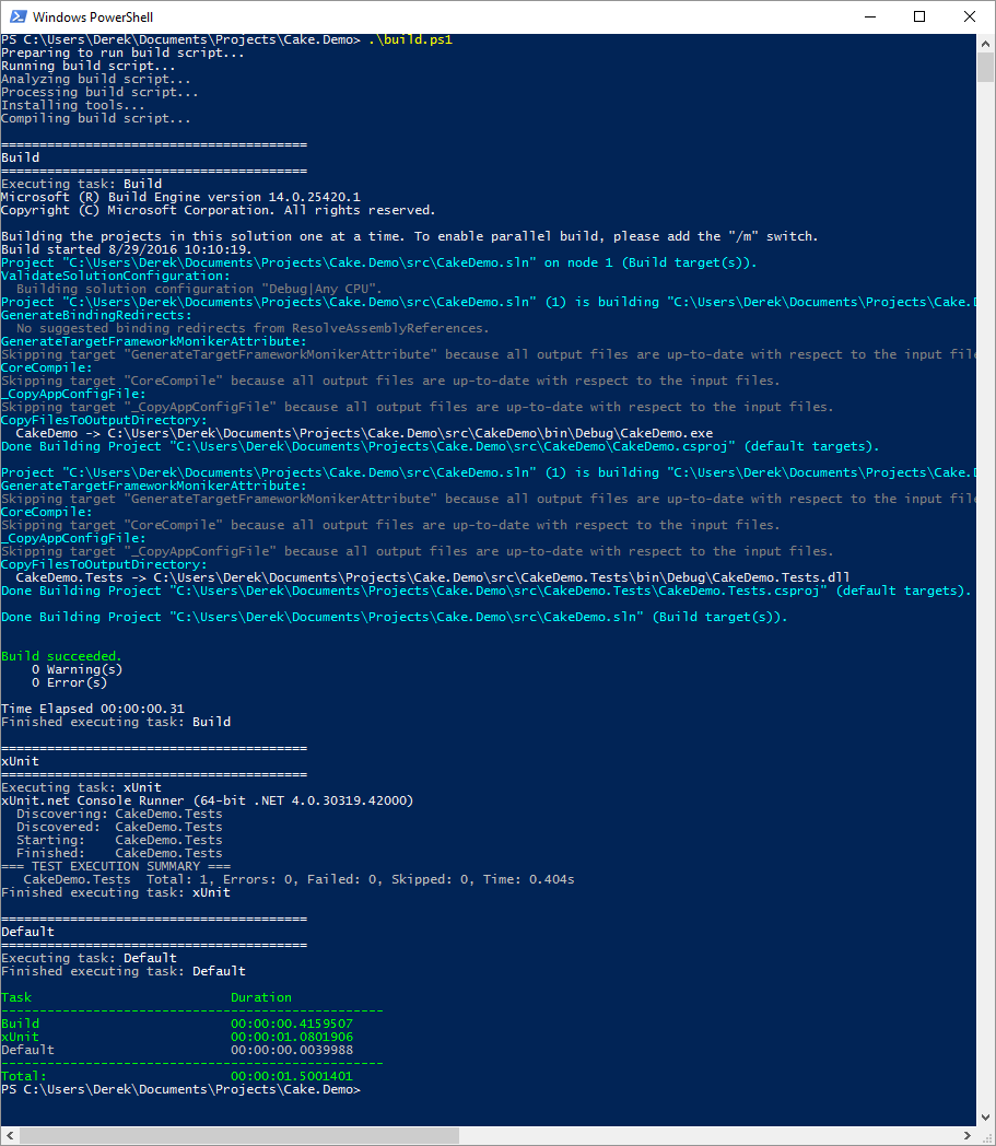 Cake - Visual Studio task runner