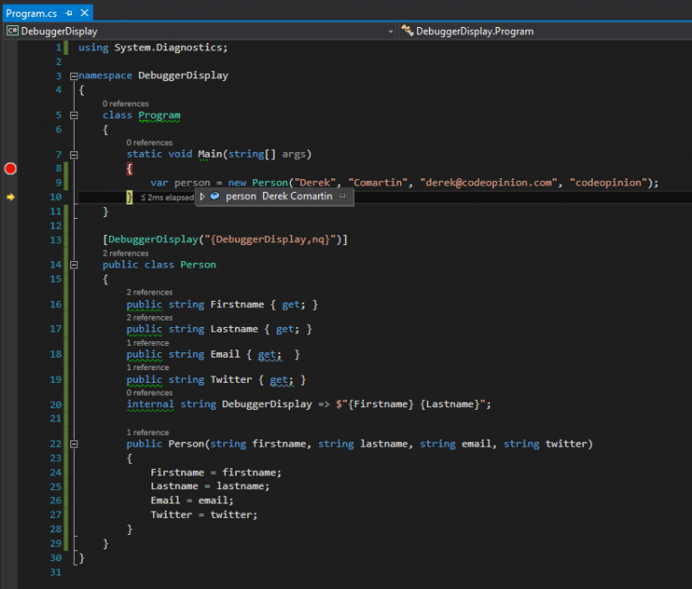 DebuggerDisplay for Better Debugging - CodeOpinion
